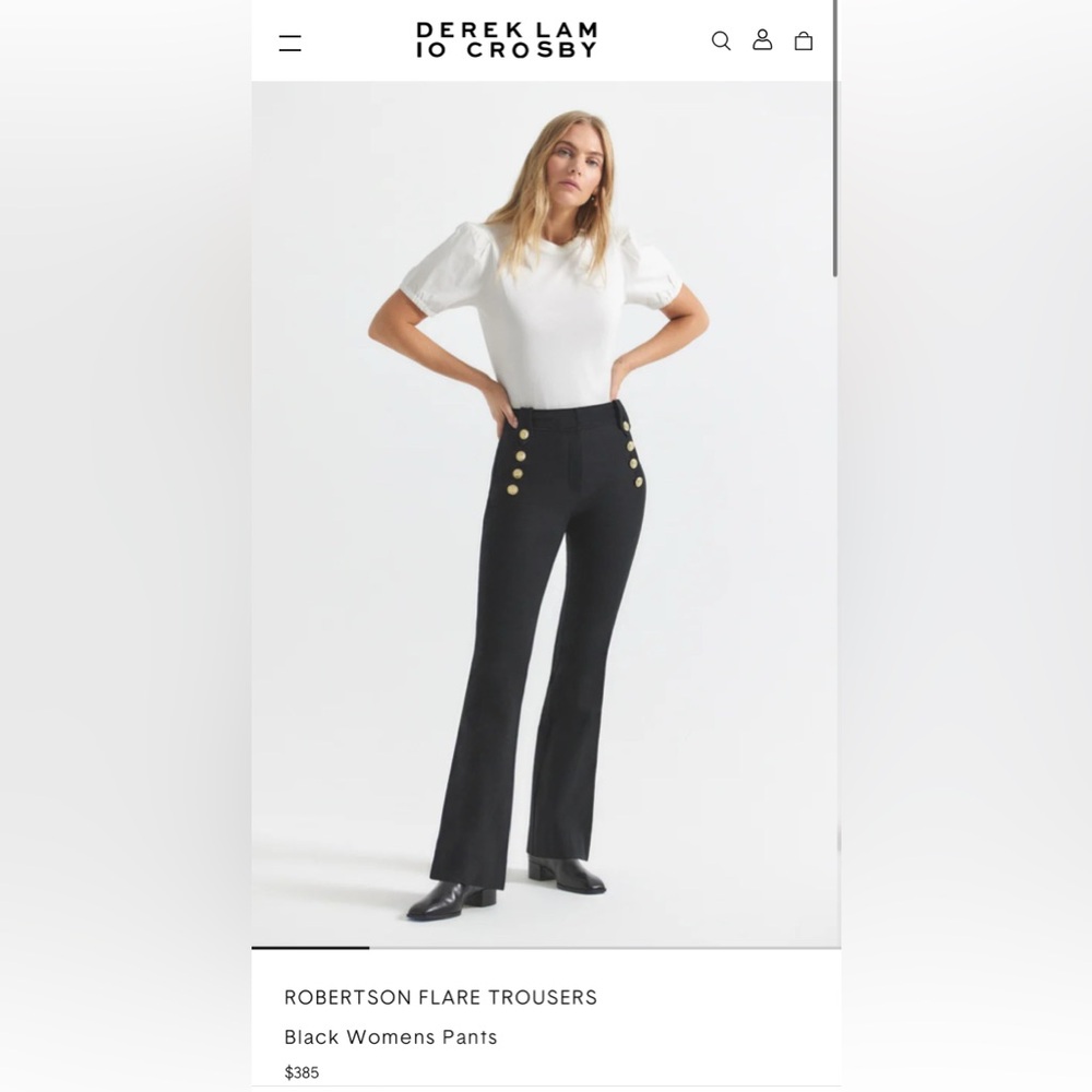 DEREK LAM 10 CROSBY***Robertson Powder Blue Flared Pants***US 4***$385 CURRENT - Picture 5 of 7